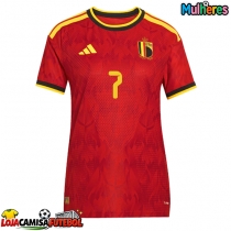 Camisa de Futebol Bélgica Kevin De Bruyne #7 Equipamento Principal Mulheres Mundo 2026 Manga Curta